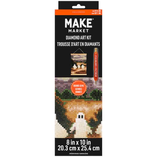 8" x 10" Three Ghosts Diamond Art Kit with Magnetic Wood Frame by Make Market®